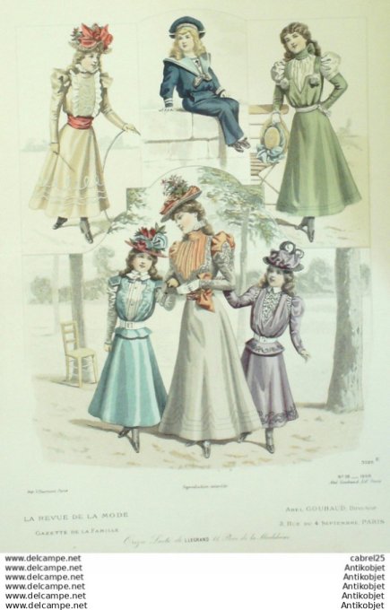 Gravure Costume Parisien 1805 an 13 # 589 (eau forte) Robe bonnet tablier
