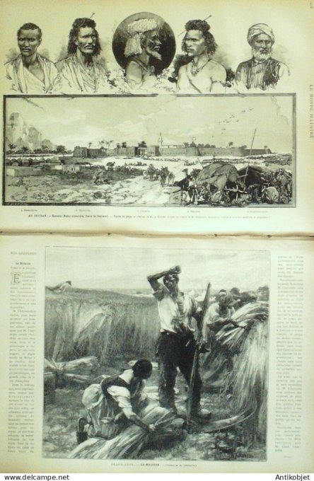 Le Monde illustré 1884 n°1430 Soudan Kassala Porte de Saptarab Tonkin Son-Tay