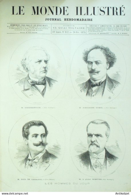 Le Monde illustré 1874 n°932 Verdun (55) Espagne Séville Sillé (72) Villefranche (69) Nice (06)