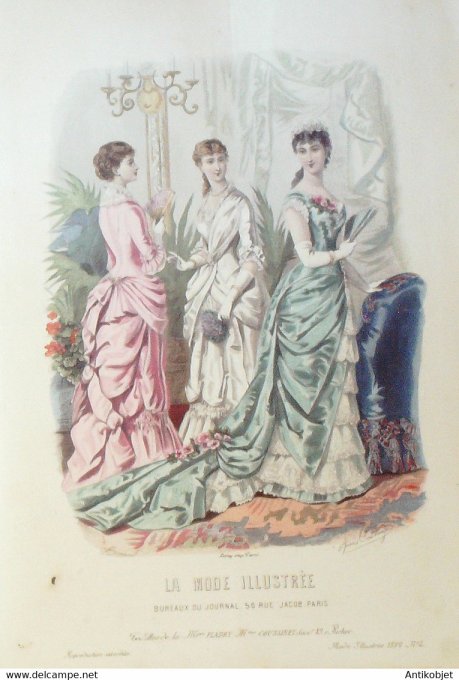 Gravure de mode La Mode illustrée 1882 n°04 (Maison Fladry-Coussinet)