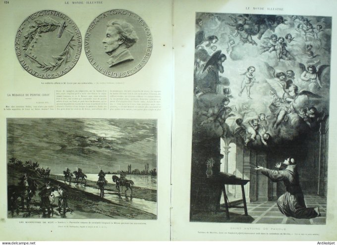 Le Monde illustré 1874 n°932 Verdun (55) Espagne Séville Sillé (72) Villefranche (69) Nice (06)