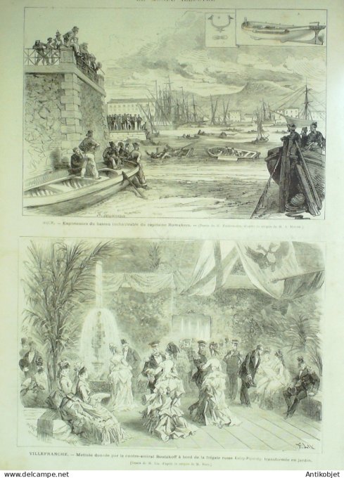Le Monde illustré 1874 n°932 Verdun (55) Espagne Séville Sillé (72) Villefranche (69) Nice (06)