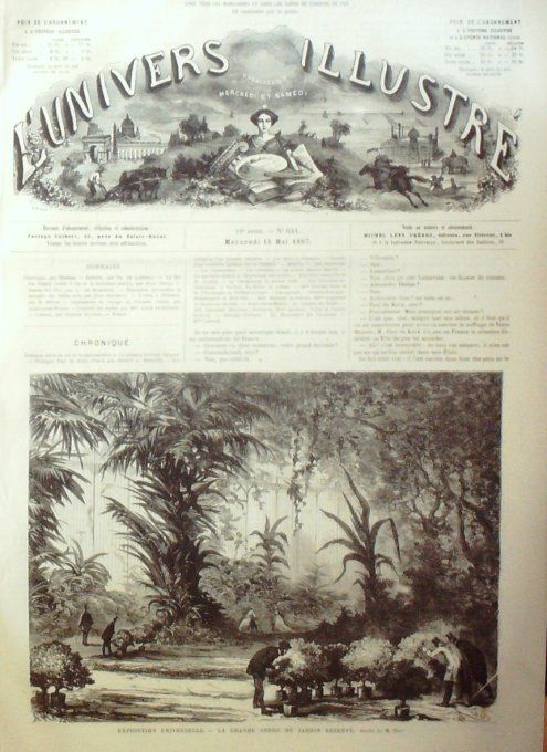 L'Univers illustré 1867 # 641 Lubeck Puppenbrucke Italie FlorenceIran Shah Perse Nasser-ed-Din  
