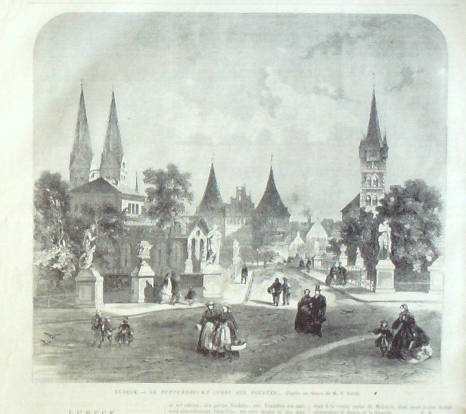 L'Univers illustré 1867 # 641 Lubeck Puppenbrucke Italie FlorenceIran Shah Perse Nasser-ed-Din  