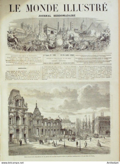 Le Monde illustré 1864 n°400 Chandernagor Inde Busseau-Ahun (23)  Oran Algérie