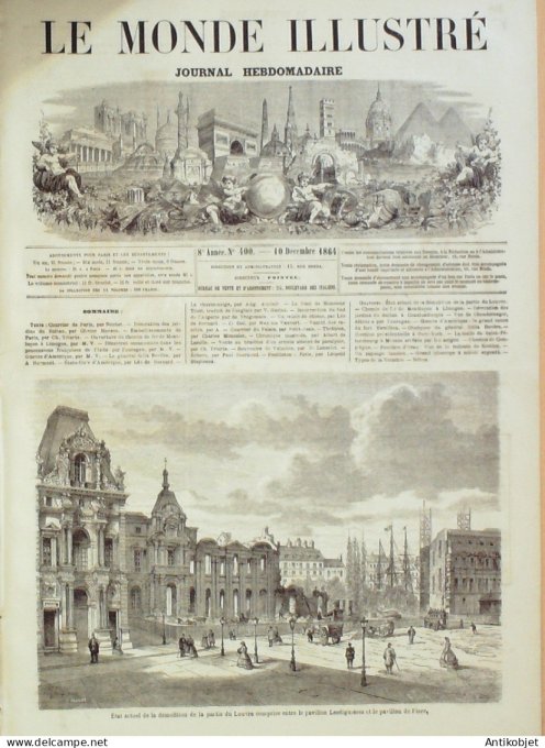 Le Monde illustré 1864 n°400 Chandernagor Inde Busseau-Ahun (23)  Oran Algérie