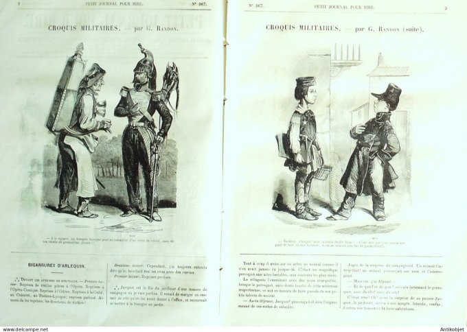 Petit journal pour Rire 1862 # 367 Croquis militaires Randon