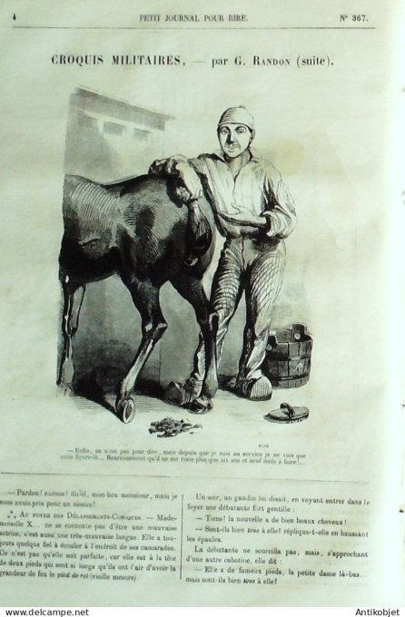 Petit journal pour Rire 1862 # 367 Croquis militaires Randon