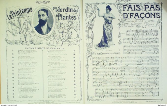 Paris qui chante 1903 n° 35 Polin Rictus Charton Honoré Falton Bordes