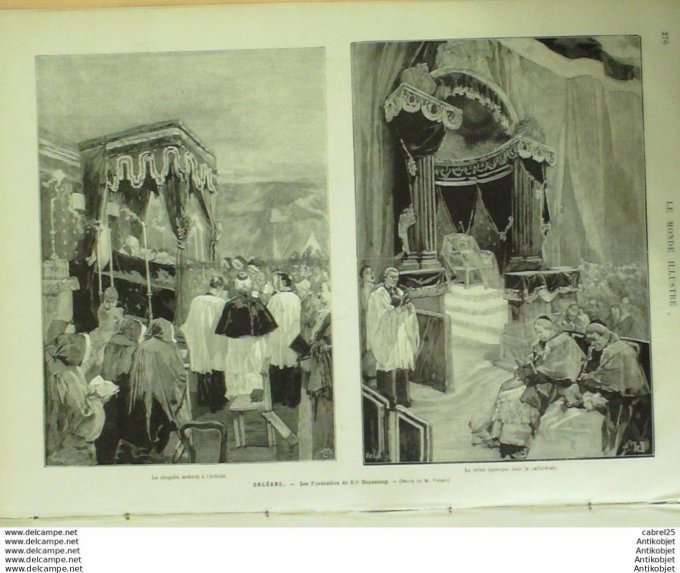 Le Monde illustré 1878 n°1127 Orelans (45) Mgr Dupanloup Versailles (78) Géants Cambodgiens