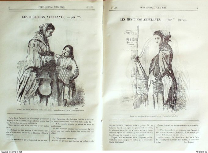 Petit journal pour Rire 1864 # 480 Les Musiciens ambulants Stop