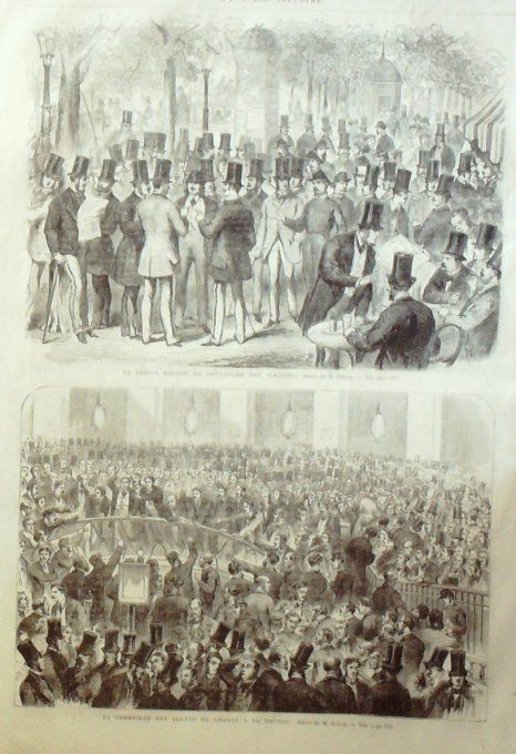 L'Univers illustré 1867 # 642 Italie Rome Monte-MarioLa Bourse   