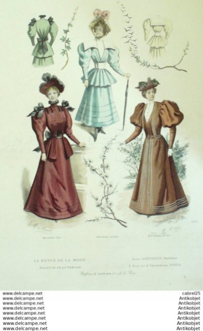 Gravure Mode La Gazette 1894 # 11 (Old Fashion plate)