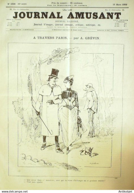 Le Journal Amusant 1889 # 1698 Autour de la Canebiere par Mars