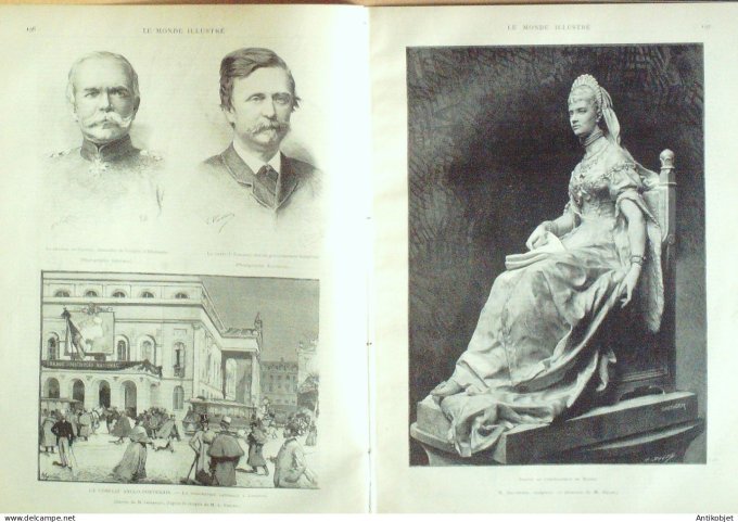 Le Monde illustré 1890 n°1722 Prince de Bismarck Portugal Lisbonne Impératrice de Russie