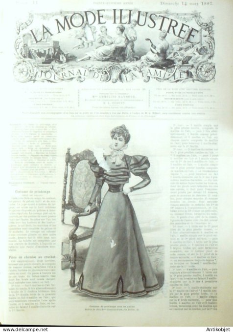 La Mode illustrée journal 1897 n° 11 Costume de ptintemps