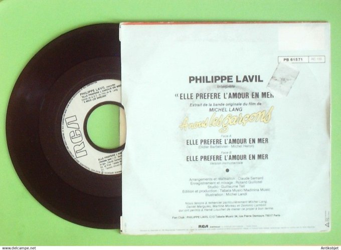 Lavil Philippe 45T SP A nous les garçons 1985