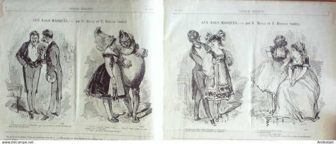 Le Journal Amusant 1870 #  731 Aux bals masques par Beyle et Denoue
