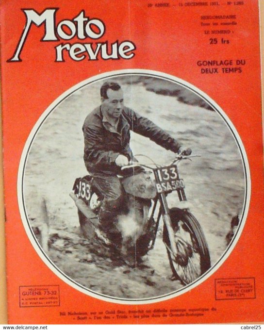 Moto Revue 1951 n° 1063 Ariel 500 René Gillet 125 Jonghi 125 250 Puch Zundapp KK200