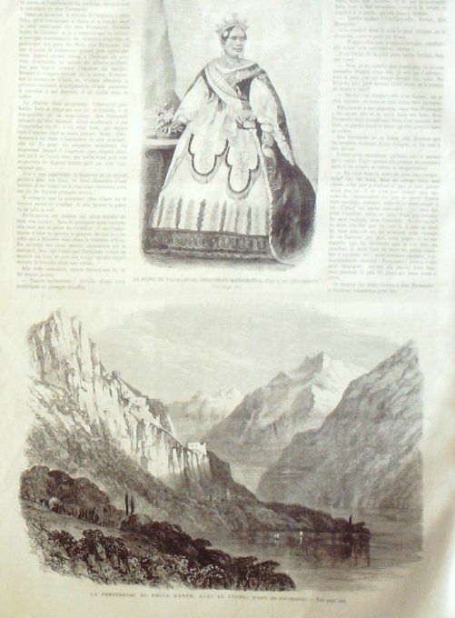 L'Univers illustré 1867 # 644 Tunis Italie Gênes Tyrol Madagascar Reine Mexico 
