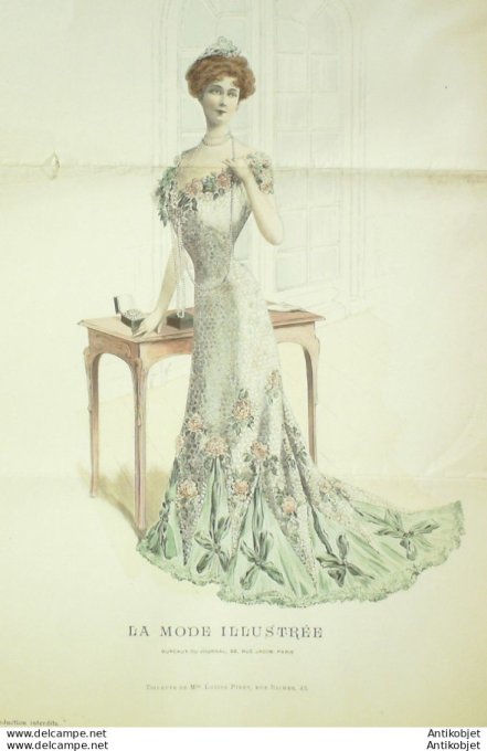 Gravure Mode illustree 1903 #  2 (Old Fashion plate) rare