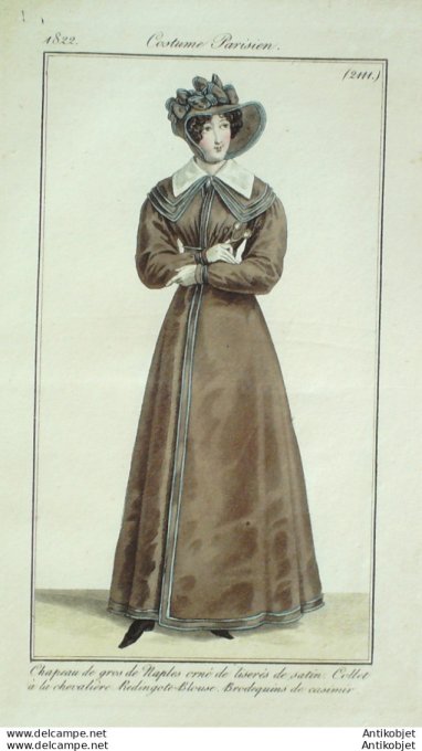 Costume Parisien 1822 # 2111 Redingote blouse de casimir