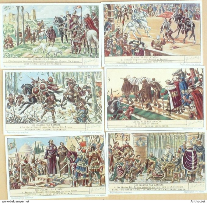 Chromo Liebig Sang 1452 Les quatre fils Aymon (1943)