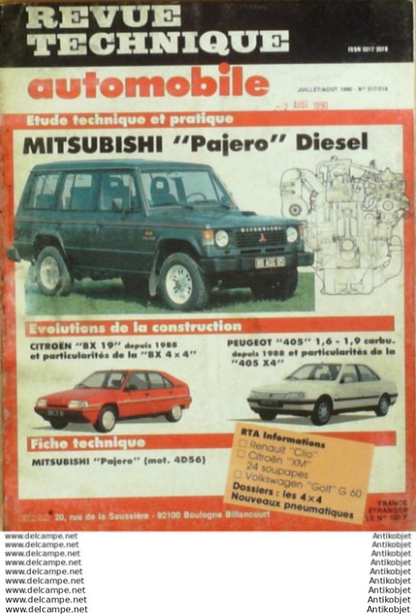 R.T Automobile Mitsubishi Pajero Citroën BX19 Peugeot 405   # 517