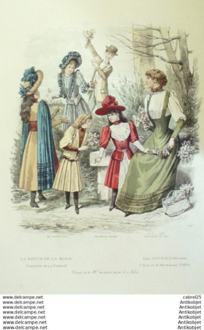 Gravure Mode La Gazette 1891 # 09 (Old Fashion plate)