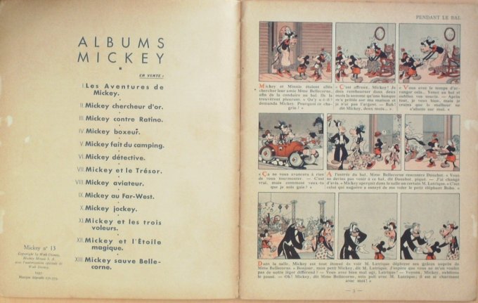 Bd MICKEY SAUVE BELLECORNE (Hachette Walt Disney)-1937-Eo