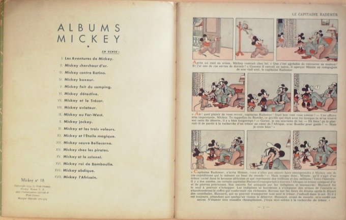 Bd MICKEY L'AFRICAIN (Hachette Walt Disney)-1939-Eo