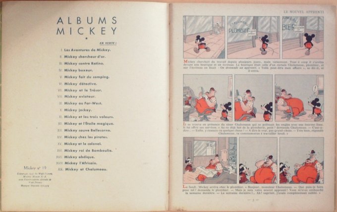 Bd MICKEY et CHALUMEAU (Hachette Walt Disney)-1940-Eo