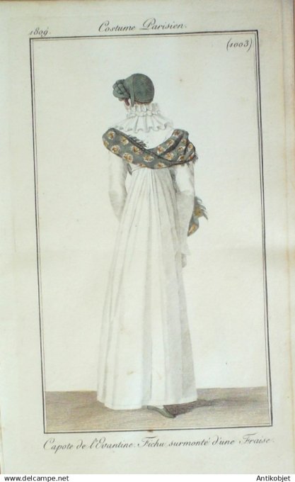 Costume Parisien 1809 #1003 (eau forte) Fichu surmonté d'une fraise