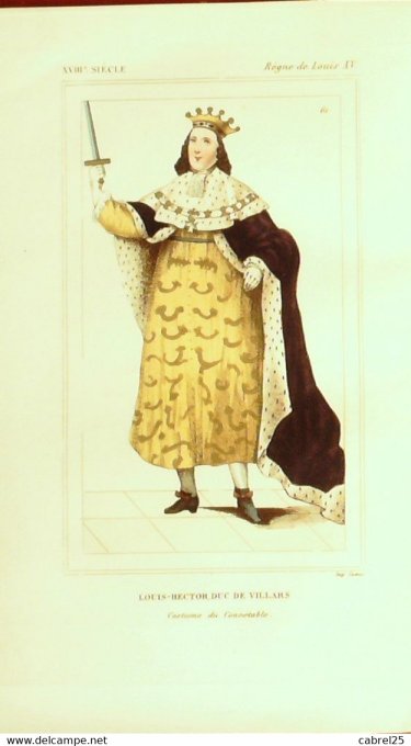 Louis Hector Duc De Villars 18ème Louix Xiv 1852