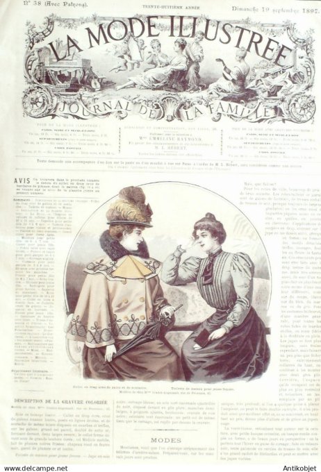 Mode illustree 1897 Lot de 10 journaux