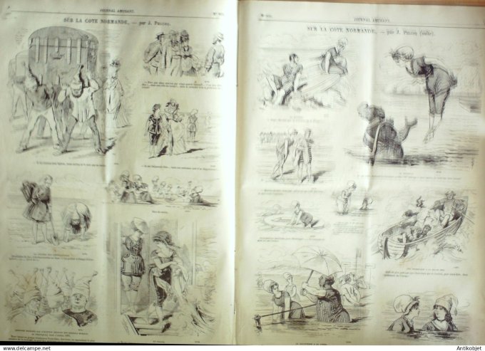 Le Journal Amusant 1874 #  933 Canoteurs canotiers par Morland