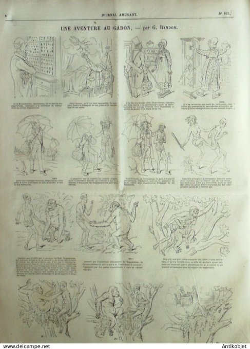 Le Journal Amusant 1874 #  933 Canoteurs canotiers par Morland