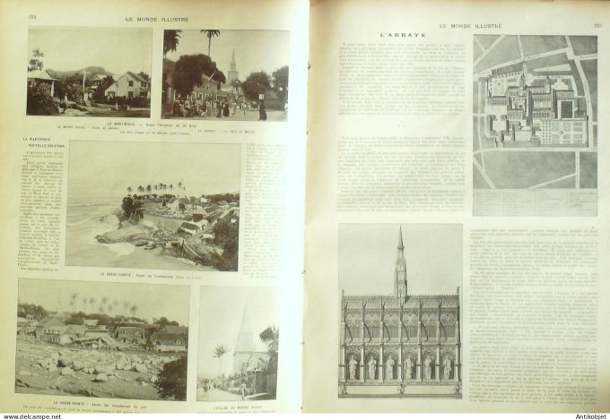 Le Monde illustré 1902 n°2372 Montremont (74) Martinique Basse-Pointe éruption  Shah de Perse