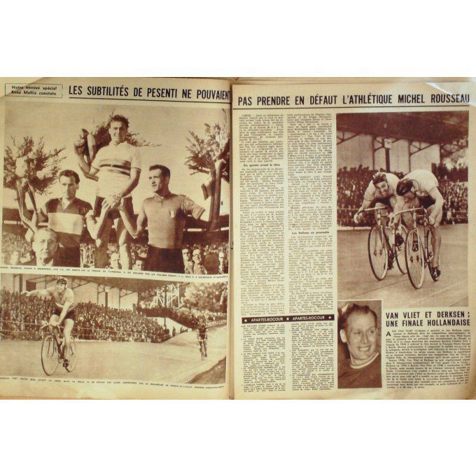 Miroir Des Sports 1957 #  646 12 Aou Lougarot Chistera Pesenti Van Vliet Derksen Piace
