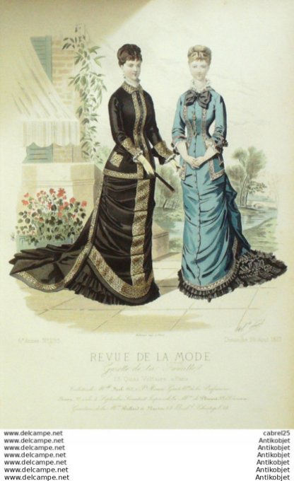 Gravure Mode La Gazette 1877 # 295 (Old Fashion plate)