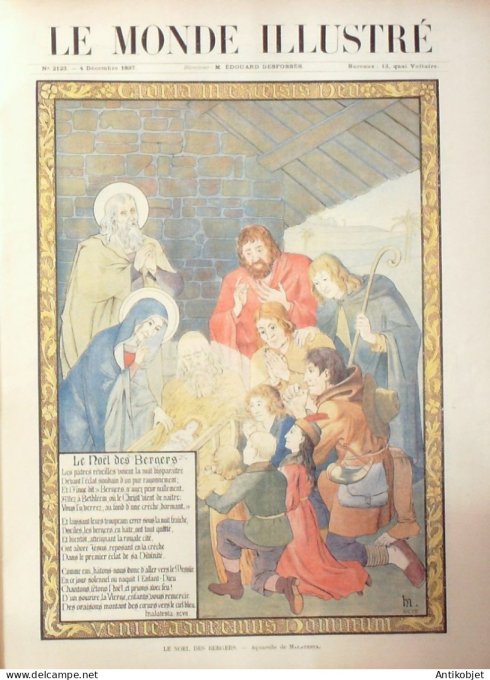 Le Monde illustré 1897 n°2123 Bergers Noël aquarelles