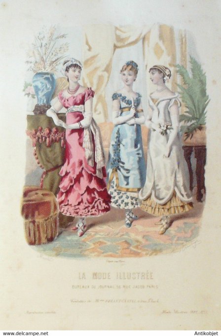 Gravure de mode La Mode illustrée 1882 n°05 (Maison Bréant-Castel)