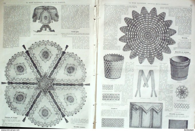 La Mode illustrée journal + gravure associée 1868 # 15