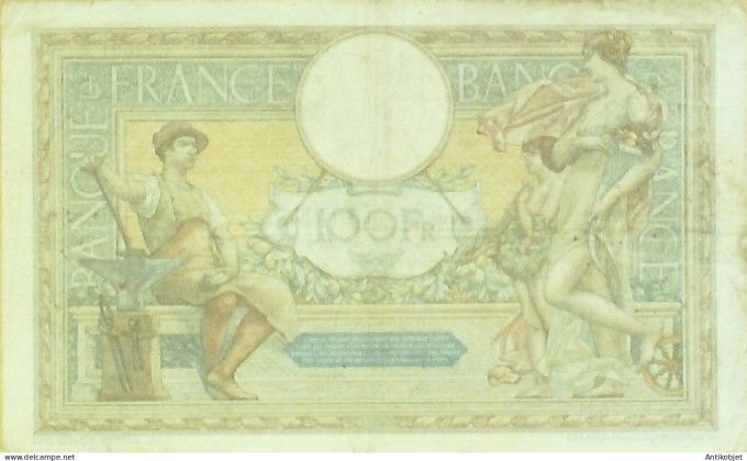 Billet Banque de France 100 francs Luc Olivier Merson Grands Cartouches G.30=8=1928 TTB+