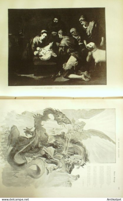 Le Monde illustré 1897 n°2123 Bergers Noël aquarelles