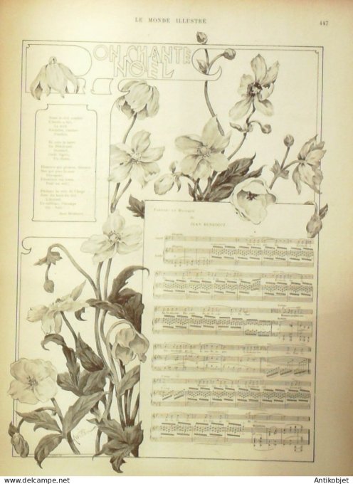 Le Monde illustré 1897 n°2123 Bergers Noël aquarelles