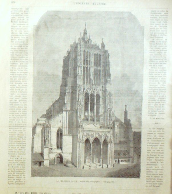 L'Univers illustré 1867 # 647 Allemagne Munster Ulm Anvers Boulogne Pré-Catalan (92) 