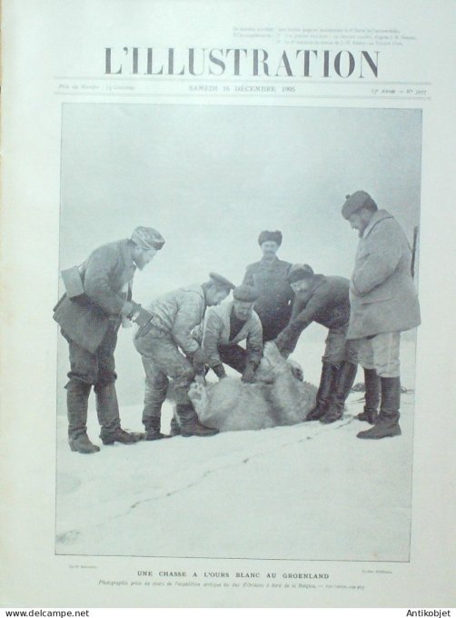 L'illustration 1905 n°3277 Groenland Ours Grèce Mitylêne Omnibis parisiens Londres Charing-Cross gar