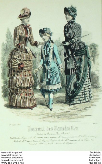 Gravure de mode Journal de Demoiselles 1883 n°4423 (Maison Tissier-Bourely)