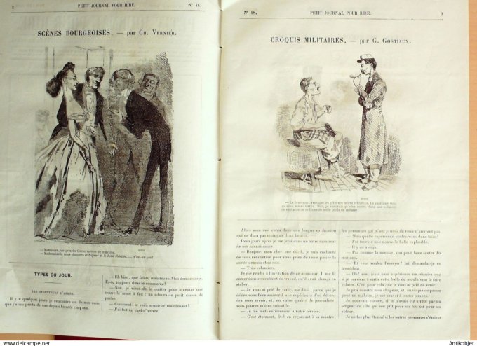 Petit journal pour Rire 1868 #   48 Scenes de moeurs Pelcoq